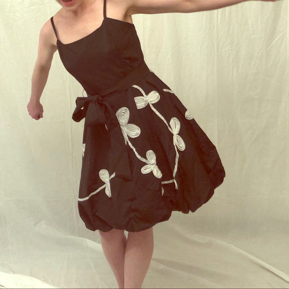 NWOT Black and White Bubble Hem Dress